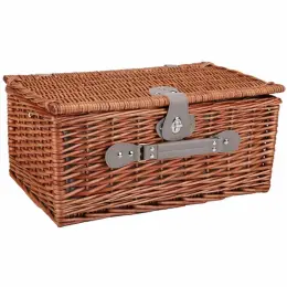 4-Person Wicker Picnic Basket Closed